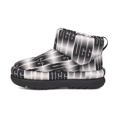(W) UGG Classic Maxi Wavelength Mini Boot 'Black and White'