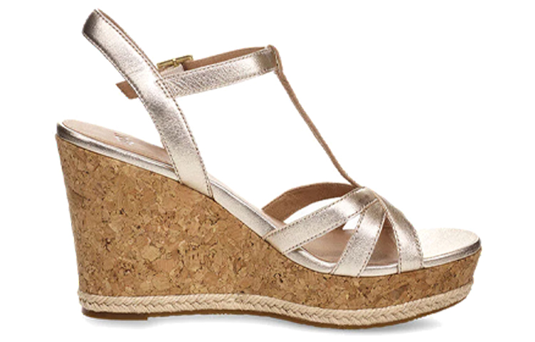 Order (W) UGG Melissa 'Sandalias de Cuña con Tiras Cruzadas Doradas' 1102786-GOLD