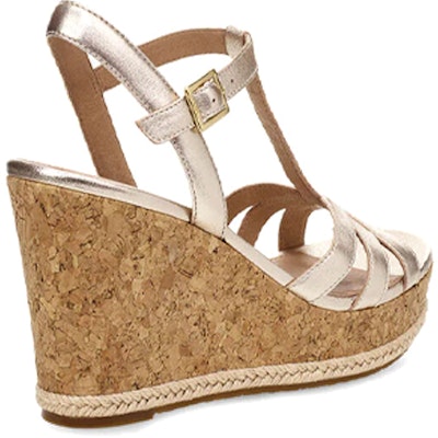 UGG Melissa 時尚一字式扣帶坡跟涼鞋 女款 金色 Purchase UGG Melissa 時尚一字式扣帶坡跟涼鞋 女款 金色