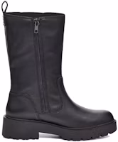 Order (W) UGG Bot Tinggi Tengah 'Kulit Hitam Anti Air dengan Ritsleting' 1121056-BLK