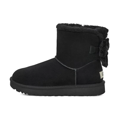 (W) UGG Mini Bailey Bow Crushed Velvet Boot 'Black'
