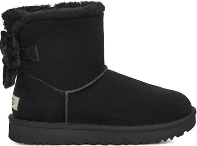 (W) UGG ミニベイリーボウ クラッシュベルベット ブーツ (ブラック) 1138172-BLK Order (W) UGG ミニベイリーボウ クラッシュベルベット ブーツ (ブラック) 1138172-BLK