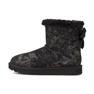 (W) UGG Mini Bailey Bow Glimmer Black