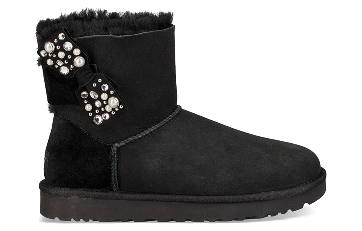 Order (W) UGG Mini Bailey Bow Hitam Berkilau 1019725-BLK