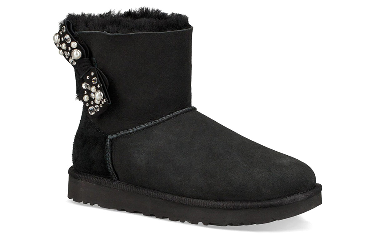Lookbook (W) UGG Mini Bailey Bow Hitam Berkilau 1019725-BLK