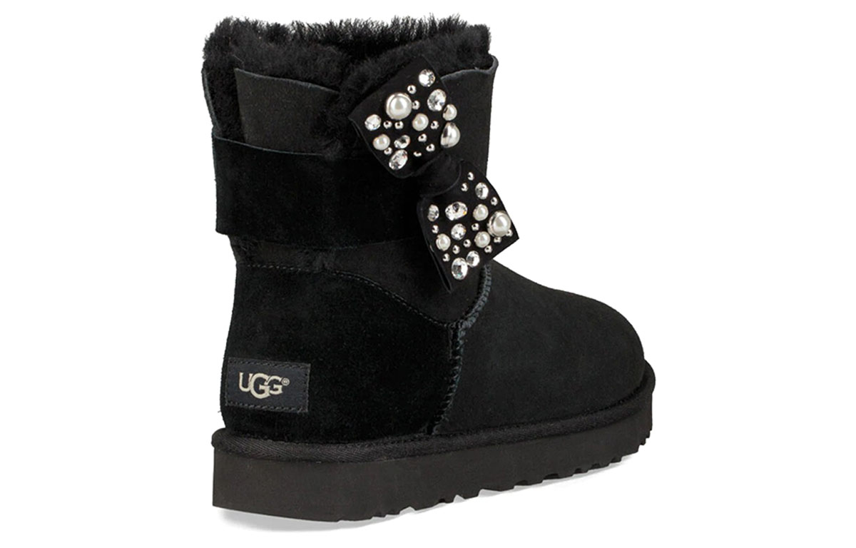 Shop (W) UGG Mini Bailey Bow Hitam Berkilau 1019725-BLK