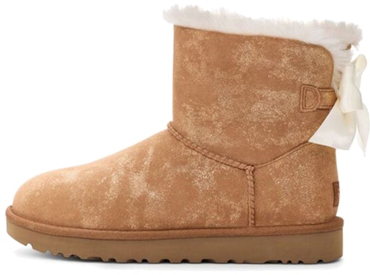 (Women) UGG Mini Bailey Bow Glimmer Chestnut 1125795-CHE Buy (Women) UGG Mini Bailey Bow Glimmer Chestnut 1125795-CHE
