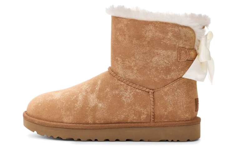 (Women) UGG Mini Bailey Bow Glimmer Chestnut 1125795-CHE