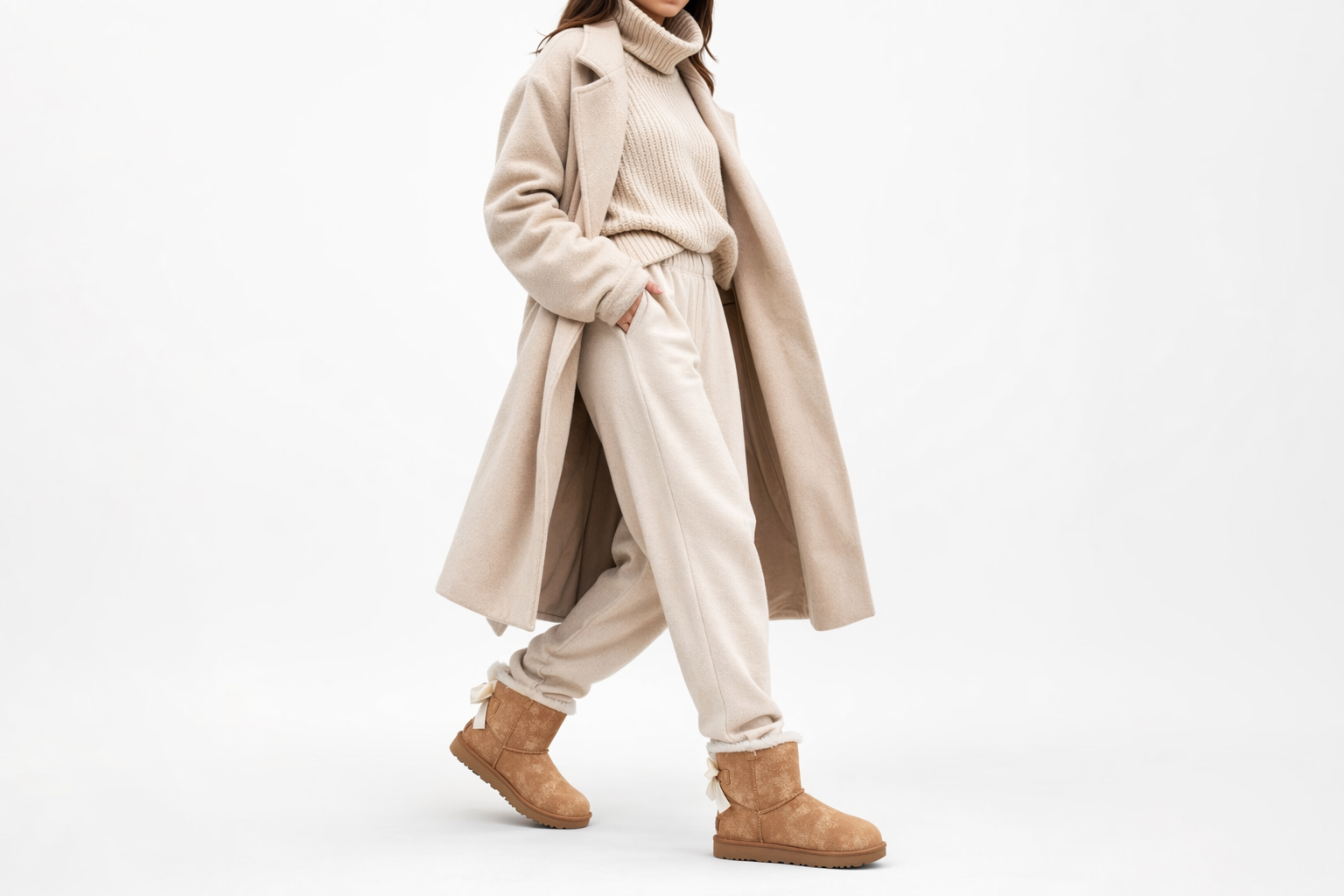 Order (W) UGG Mini Bailey Bow Glimmer Chestnut Damen-Boots 1125795-CHE