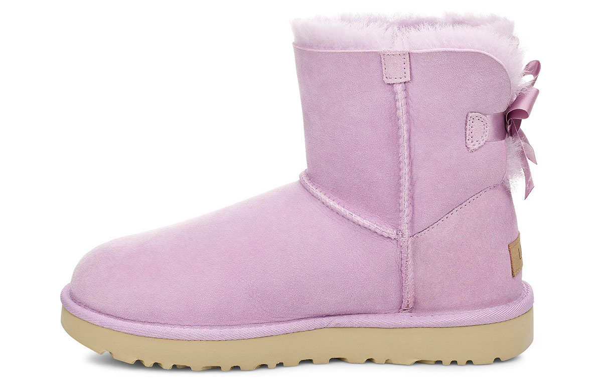 (Women) UGG Mini Bailey Bow II Fleece Lined Pink Purple 1016501-CATR