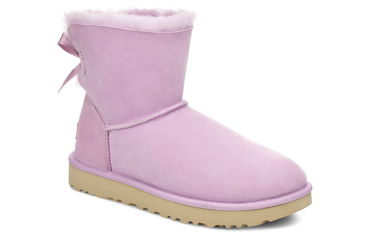 (W) UGG Mini Bailey Bow II Fleece Lined Pink Purple 圖 3