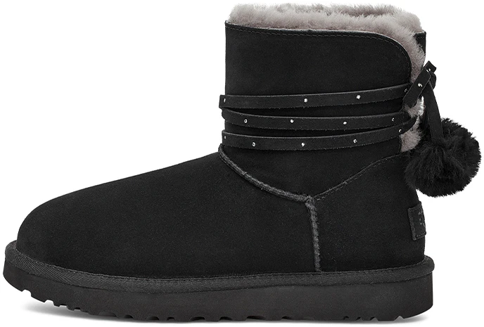 women-ugg-mini-bailey-bow-pom-black-suede-1125382-blk