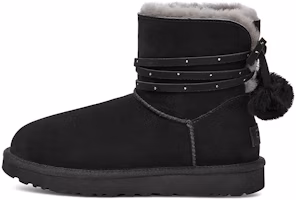 (Women) UGG Mini Bailey Bow Pom 'Black' 1125382-BLK (Women) UGG Mini Bailey Bow Pom 'Black' 1125382-BLK