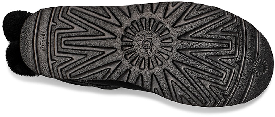 UGG Mini Bailey蝴蝶結毛球 牛反絨 休閒舒適 短低筒 雪地靴 女款 黑色 Details for UGG Mini Bailey蝴蝶結毛球 牛反絨 休閒舒適 短低筒 雪地靴 女款 黑色