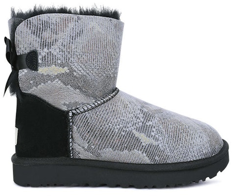 (W) UGGミニベイリーボウ スネーク (ブラックグレー) 1091581-BLK Order (W) UGGミニベイリーボウ スネーク (ブラックグレー) 1091581-BLK