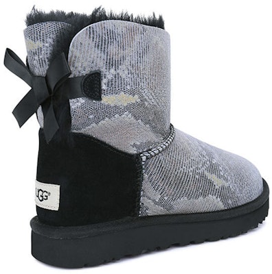 (W) UGGミニベイリーボウ スネーク (ブラックグレー) 1091581-BLK Shop (W) UGGミニベイリーボウ スネーク (ブラックグレー) 1091581-BLK