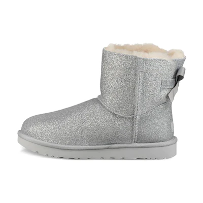 (W) UGG Mini Bailey Bow Sparkle 'Silver'
