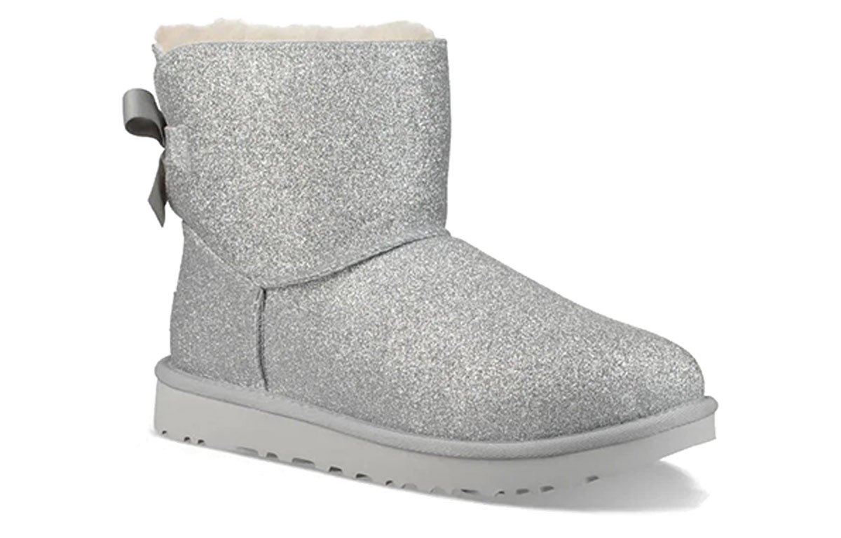 (W) UGG Mini Bailey Bow Sparkle 'Silver' 圖 3