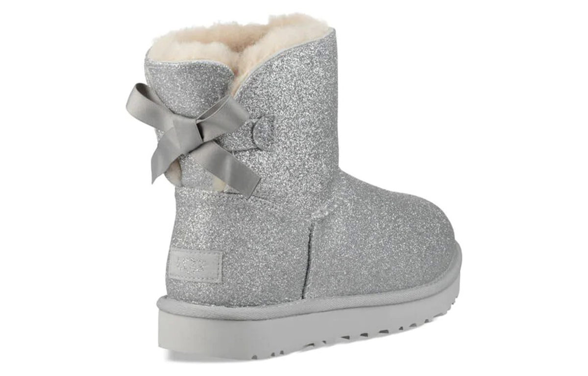 Shop (W) UGG Mini Bailey Bow Paillette ''Argent'' 1100053-SLVR