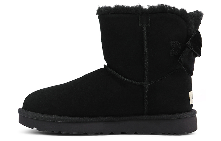 Buy (W) UGG Mini Bailey Bow Cinta de Terciopelo 2.0 Forradas de Lana Negras 1118975-BLK