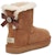 (W) UGG Mini Bailey Brooch Pelapik Bulu Coklat 1119512-CHE