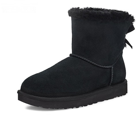 UGG Bailey 牛反絨 迷你貝莉胸針款加絨 短筒 雪地靴 女款 黑色 Lookbook UGG Bailey 牛反絨 迷你貝莉胸針款加絨 短筒 雪地靴 女款 黑色