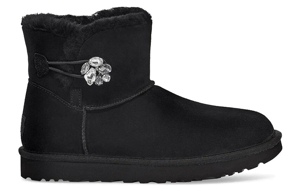 Order (W) UGG Mini Bailey Button Gem Classic Boot 'Hitam' 1119000-BLK
