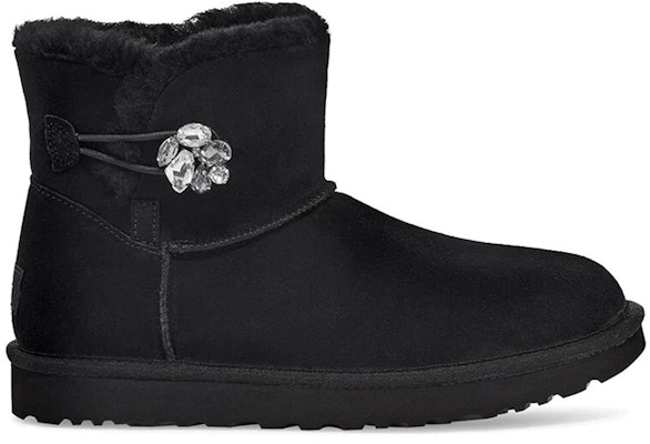 (Women) UGG Mini Bailey Button Gem Classic Boot 'Black' 1119000-BLK Order (Women) UGG Mini Bailey Button Gem Classic Boot 'Black' 1119000-BLK