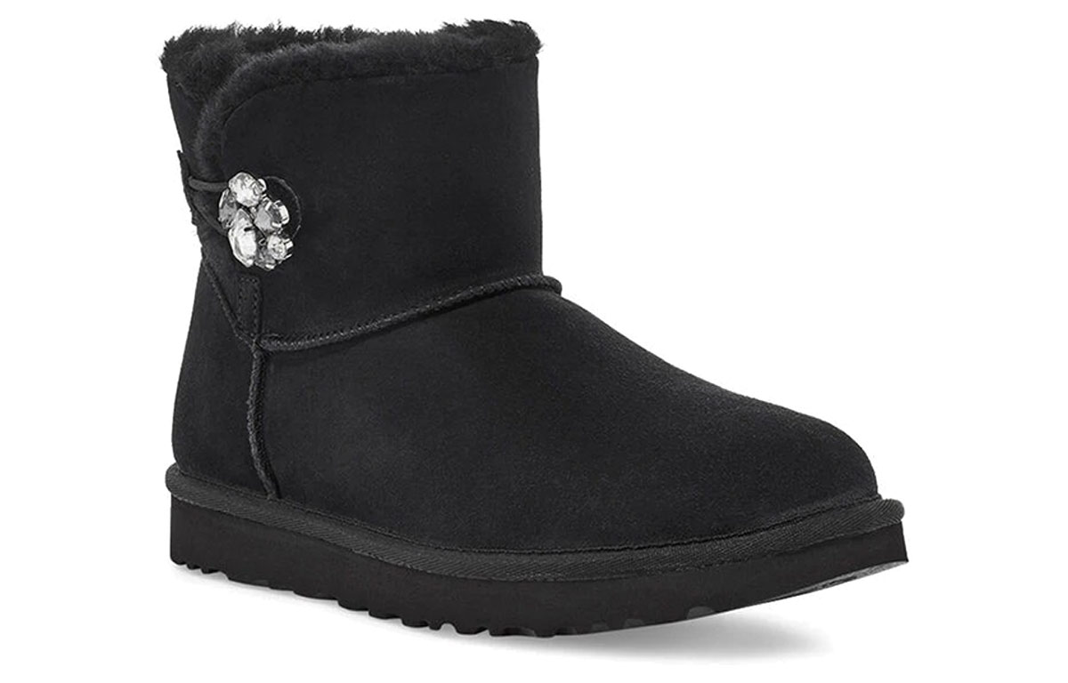 Lookbook (W) UGG Mini Bailey Button Gem Classic Boot 'Hitam' 1119000-BLK