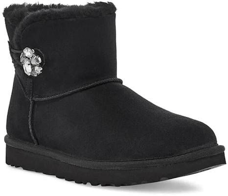 (W) UGG Mini Bailey Button Gem Classic Boot 'Hitam' 1119000-BLK Lookbook (W) UGG Mini Bailey Button Gem Classic Boot 'Hitam' 1119000-BLK