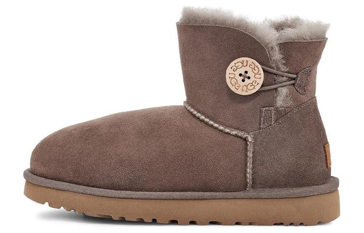 (Women) UGG Mini Bailey Button II 2.0 Snow Boots Brown 1016422-MLE