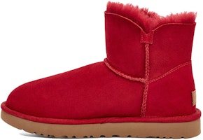(Women) UGG Mini Bailey Button II Boot Red 1016422-KSS (Women) UGG Mini Bailey Button II Boot Red 1016422-KSS