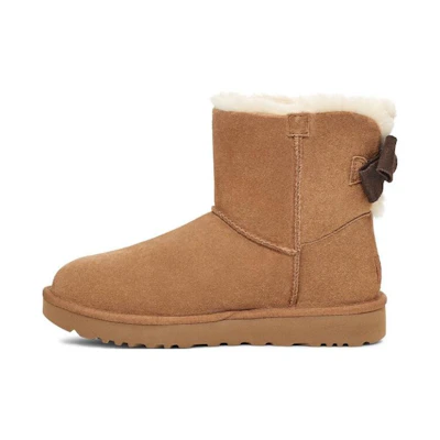 (W) UGG Mini Bailey Suede Bow for 'Chestnut'