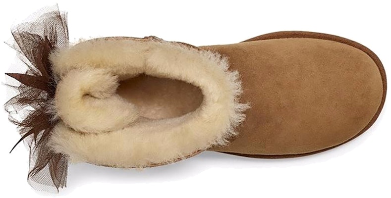 UGG Bailey 絨面 網紗蝴蝶結加絨保暖 短筒 雪地靴 女款 棕色 Shop UGG Bailey 絨面 網紗蝴蝶結加絨保暖 短筒 雪地靴 女款 棕色