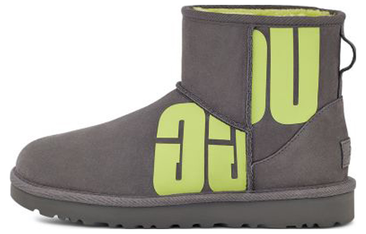 (Women) UGG Mini Broken Logo Boot 'Grey Neon Green' 1127051-CKLM