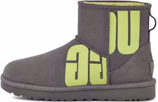 (Women) UGG Mini Broken Logo Boot 'Grey Neon Green' 1127051-CKLM (Women) UGG Mini Broken Logo Boot 'Grey Neon Green' 1127051-CKLM
