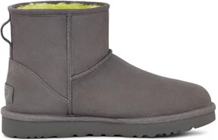 Order UGG 經典迷你 二層牛皮 解構LOGO 迷你 短筒 雪靴 女款 深灰色