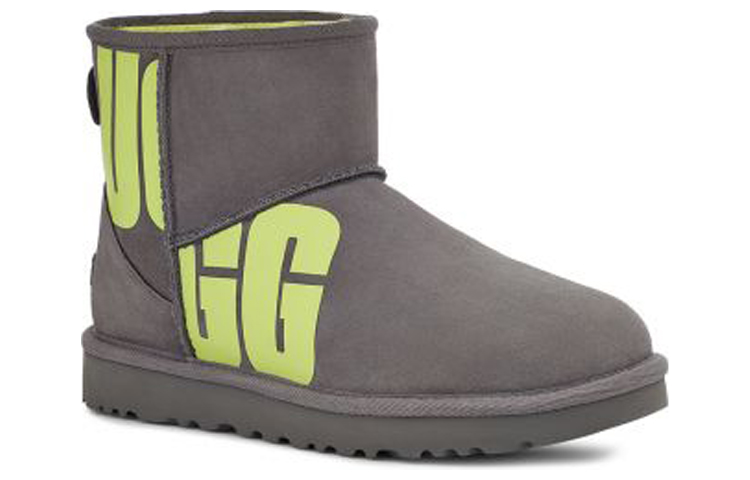 Lookbook (W) UGGミニ ブロークンロゴ ブーツ (グレー×ネオングリーン) 1127051-CKLM