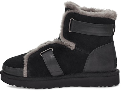 UGG 沙丘迷你扣帶靴 雙層牛皮 舒適保暖戶外休閒 短筒 雪地靴 女款 黑色 Buy UGG 沙丘迷你扣帶靴 雙層牛皮 舒適保暖戶外休閒 短筒 雪地靴 女款 黑色