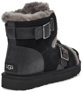 UGG 沙丘迷你扣帶靴 雙層牛皮 舒適保暖戶外休閒 短筒 雪地靴 女款 黑色 Shop UGG 沙丘迷你扣帶靴 雙層牛皮 舒適保暖戶外休閒 短筒 雪地靴 女款 黑色