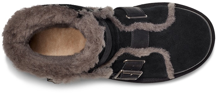 UGG 沙丘迷你扣帶靴 雙層牛皮 舒適保暖戶外休閒 短筒 雪地靴 女款 黑色 Purchase UGG 沙丘迷你扣帶靴 雙層牛皮 舒適保暖戶外休閒 短筒 雪地靴 女款 黑色