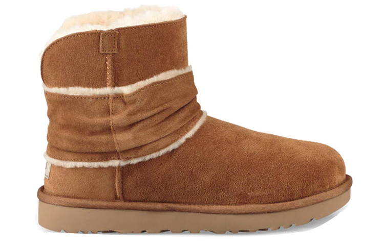 Order (Women) UGG Mini Spill Seam Bow Lacing Fleece Lined Brown 1095701-CHE