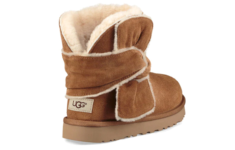Shop (Women) UGG Mini Spill Seam Bow Lacing Fleece Lined Brown 1095701-CHE