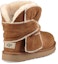 Shop (W) UGG Mini Spill Seam Bow Lacing Fleece Lined Coklat 1095701-CHE