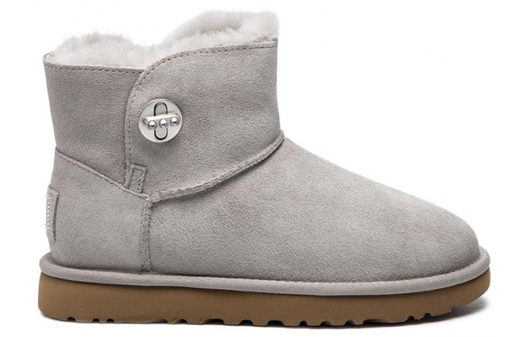 Order (W) UGG Mini Turnlock Bling Foderato in Pile Grigio Chiaro 1098354-SEL
