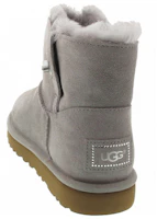 Lookbook UGG 迷你扣鑽 加絨雪地靴 女款 淺灰色