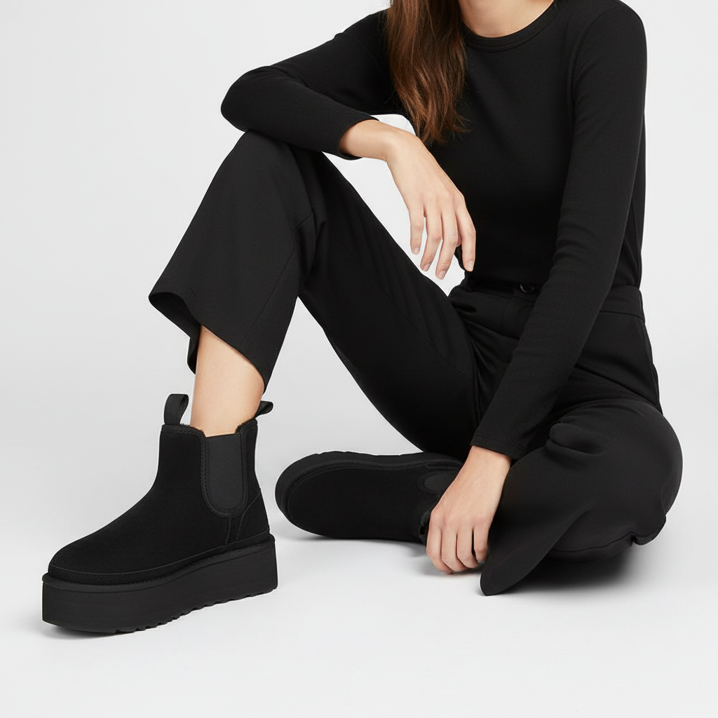Order （女士）UGG Neumel 平底切尔西靴 黑色 1134526-BLK