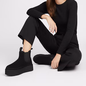 Order (女士)UGG Neumel 平底切尔西靴 黑色 1134526-BLK