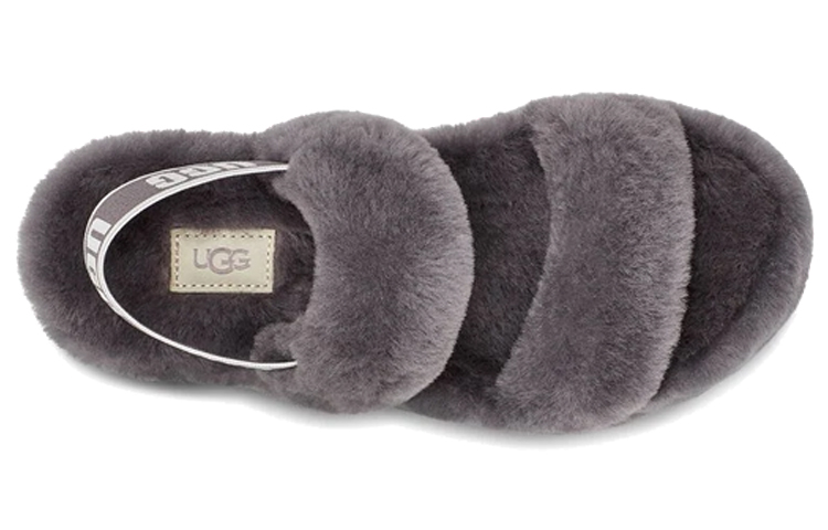 Shop UGG Oh Yeah 毛毛厚底休閒涼鞋 女款 灰色