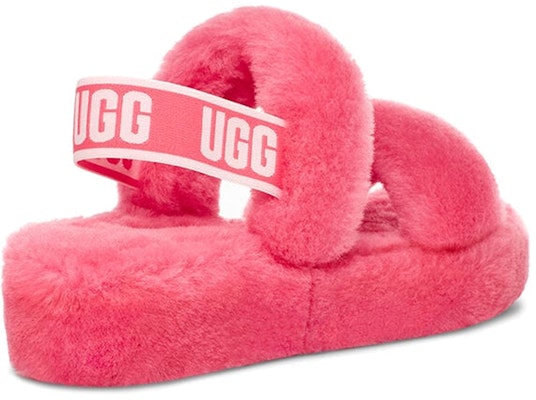 UGG Oh Yeah 舒適厚底 毛毛運動涼鞋 女款 草莓紅 Purchase UGG Oh Yeah 舒適厚底 毛毛運動涼鞋 女款 草莓紅